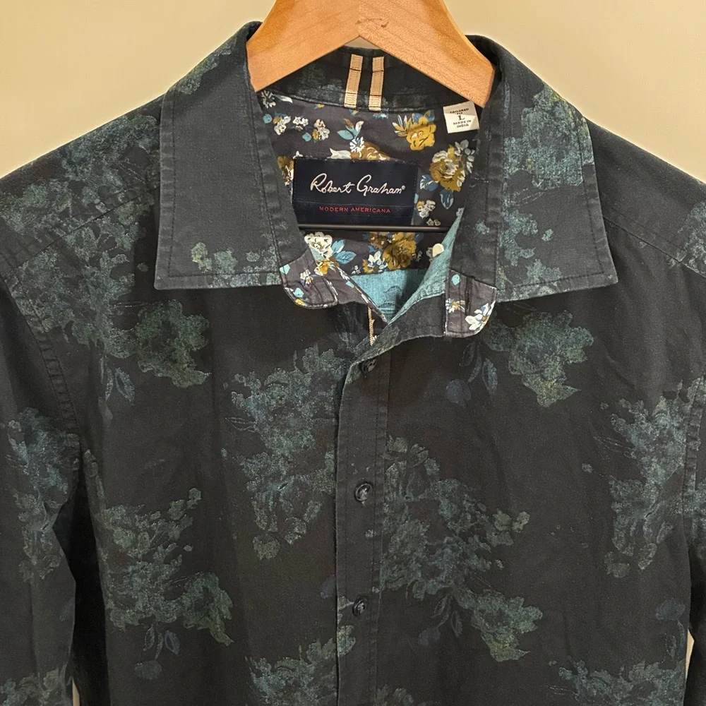 Robert Graham Modern Americana Shirt Mens Large Tailored Fit Floral Long Sleeve - Picture 2 of 9